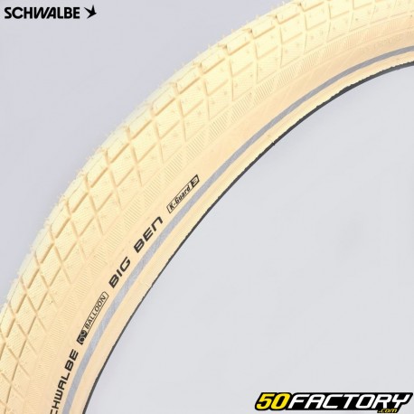 Schwalbe Big Ben KevlarGuard HS26 2.15x55 (559-439) bicycle tire with beige reflective stripes