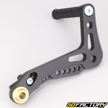 Brake pedal with adjustable aluminum stop adaptable to black karting