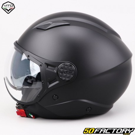 Casco jet Vito Lavori negro mate (ECE XNUMX)