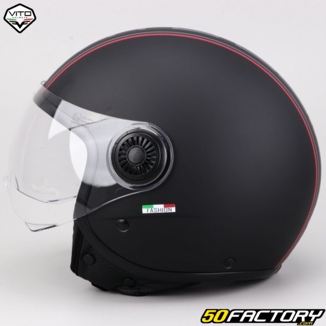 Capacete Jet Vito Loreto Fashion preto fosco (ECE XNUMX)