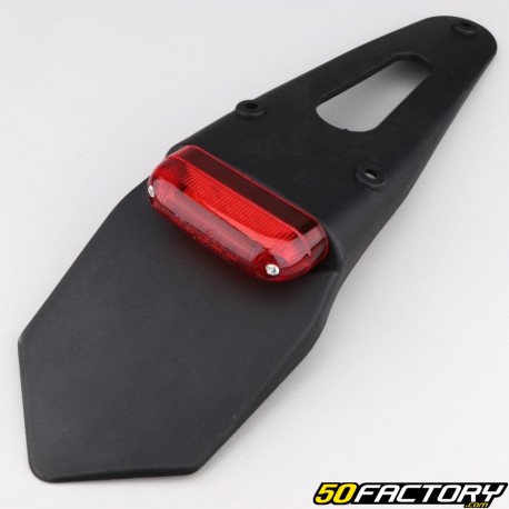 Universal plate holder mud flap with rounded red LED light (flat support)