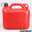 Jerrican carburant en plastique 10L rouge avec bec verseur noir