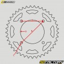 Rear sprocket XNUMX aluminum teeth XNUMX Beta  RR XNUMX Doppler  red