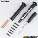 Tubeless bicycle tire puncture repair kit with &quot;braid&quot; wicks and Zéfal ZB multifunction toolar tool