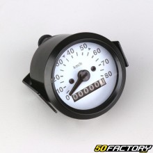 Round speedometer with needle ØXNUMX mm (XNUMX km/h) universal black white background