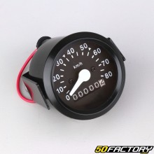 Round speedometer with needle ØXNUMX mm (XNUMX km/h) universal black