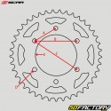 Rear sprocket XNUMX aluminum teeth XNUMX Gas Gas  EC XNUMX, Husqvarna TC XNUMX... Scar  (anti-mud) blue