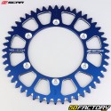 Rear sprocket 48 aluminum teeth 520 Yamaha YZ 125, YZF 250, 450 ... Scar (anti-mud) blue