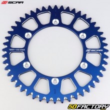 Couronne 48 dents alu 520 Yamaha YZ 125, YZF 250, 450... Scar (anti-boue) bleue