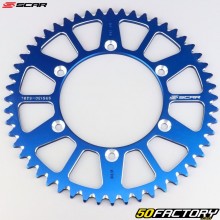 Corona 52 denti in alluminio 520 Yamaha YZ 125, YZF 250, 450 ... Scar (anti-fango) blu