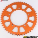 Couronne 50 dents alu 420 KTM SX 65, Gas Gas MC, Husqvarna TC... Scar (anti-boue) orange