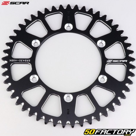 Rear sprocket XNUMX aluminum teeth XNUMX Suzuki  RM XNUMX, XNUMX, RM-Z XNUMX, XNUMX... Scar  (anti-mud) black