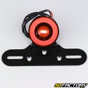 License plate holder with round black tail light vintage with Ø60 mm LEDs (CE approved)