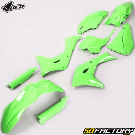 Kit plástico completo Kawasaki KX XNUMX XNUMXT (desde XNUMX), XNUMX (desde XNUMX) UFO  verde original