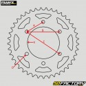 Crown 46 teeth steel 530 kartcross, carcross 2cv center distance France Equipement