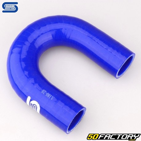 Durite silicone coudée 180° Ø28 mm Silicon Hoses bleue