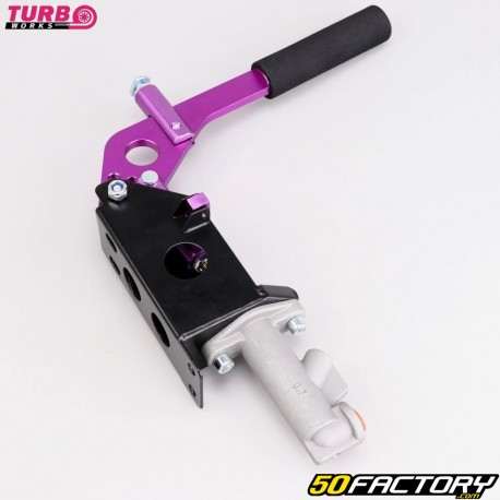 Freio de mão hidráulico multiposição com cilindro mestre travável de 0.75&quot; (Ø19 mm) Turbo Funciona roxo