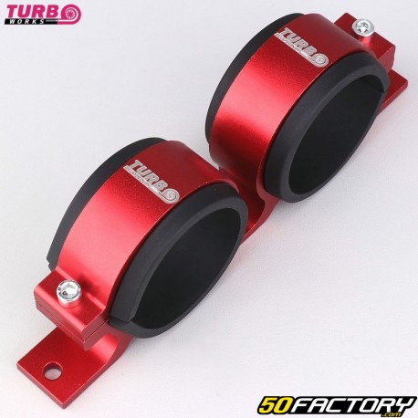 Suporte de alumínio para bomba dupla tipo Bosch 044 Ø60 mm Turbo Funciona vermelho