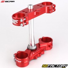 Piastra forcella Honda CR 125, 250 R (1997 - 2007), CRF 450 R (2002 - 2004)... Scar Rosso Offset 22 mm