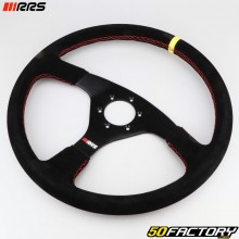 Volant 3 branches plat peau retournée Ø380 mm RRS Off Road noir