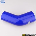 Codo 45° Reductor Silicona Ø70 a 63 mm Mangueras Silicona Azul