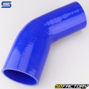 Cotovelo 45° Redutor Silicone Ø76 a 63 mm Mangueiras Silicone Azul