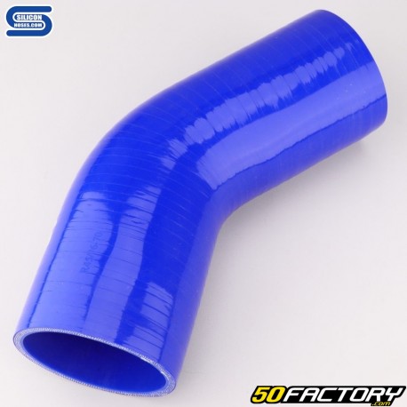 Réducteur silicone coudé 45° Ø76 à 70 mm Silicon Hoses bleu