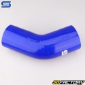 Réducteur silicone coudé 45° Ø76 à 70 mm Silicon Hoses bleu