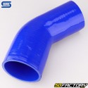 Codo 45° Reductor Silicona Ø89 a 76 mm Mangueras Silicona Azul