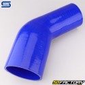 Réducteur silicone coudé 45° Ø102 à 76 mm Silicon Hoses bleu