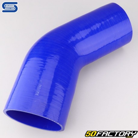 Codo 45° Reductor Silicona Ø102 a 89 mm Mangueras Silicona Azul