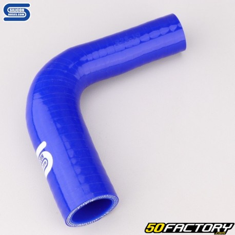 Codo 90° Reductor Silicona Ø28 a 19 mm Mangueras Silicona Azul