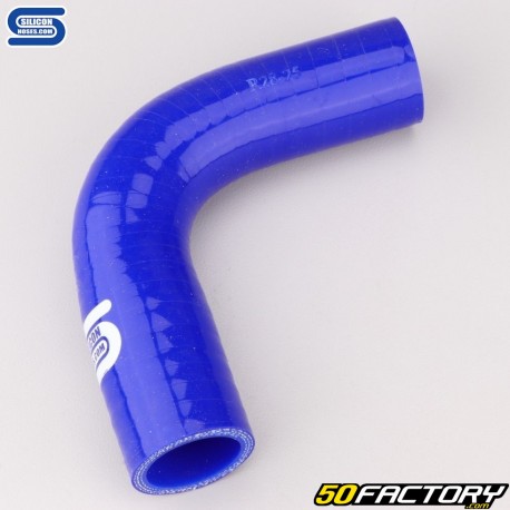 Gomito 90° Riduzione Silicone Ø28 a 25 mm Tubi Silicone Blu