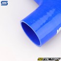 Réducteur silicone coudé 90° Ø76 à 70 mm Silicon Hoses bleu