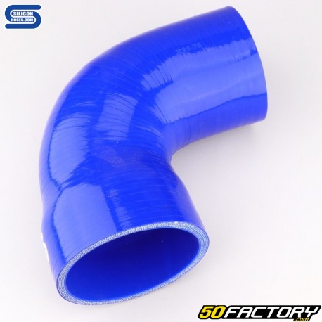 Réducteur silicone coudé 90° Ø89 à 76 mm Silicon Hoses bleu