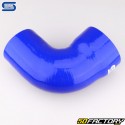 Réducteur silicone coudé 90° Ø89 à 76 mm Silicon Hoses bleu