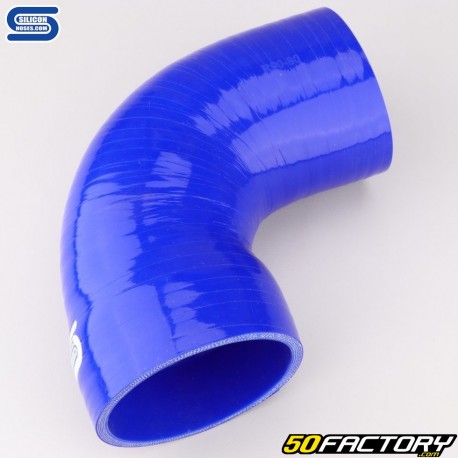 90° Elbow Silicone Reducer Ø90 to 80 mm Silicon Hoses Blue