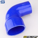 Réducteur silicone coudé 90° Ø102 à 76 mm Silicon Hoses bleu