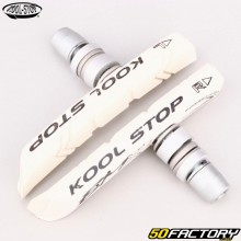 Pastiglie freno per bici BMX asimmetriche Kool-Stop bianche da 78 mm (filettate)