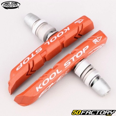 Pastilhas de freio assimétricas para bicicleta BMX Kool-Stop 78 mm Brick Red (roscadas)