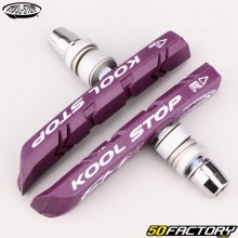 Pastiglie freno per bici BMX asimmetriche Kool-Stop Purple 78mm (filettate)